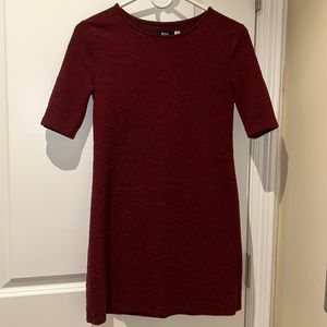 SM-Petite Burgundy Quarter Sleeve Dress